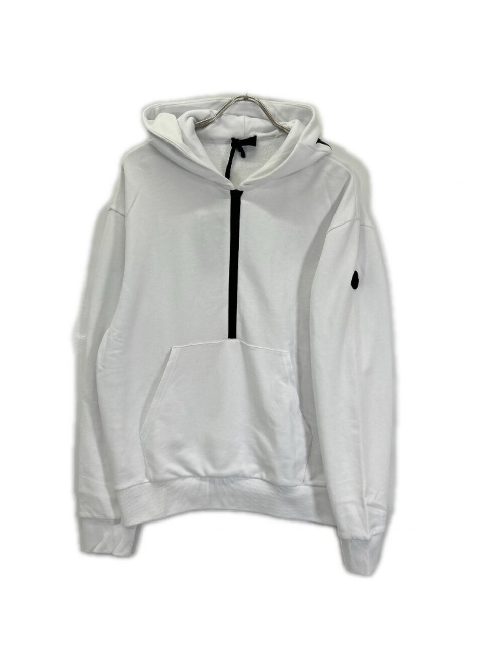 Moncler White Half Zip Hoodie